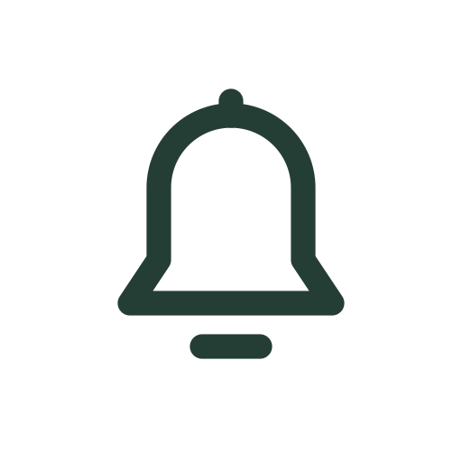 Una campana que oscila suavemente para notificaciones y recordatorios.