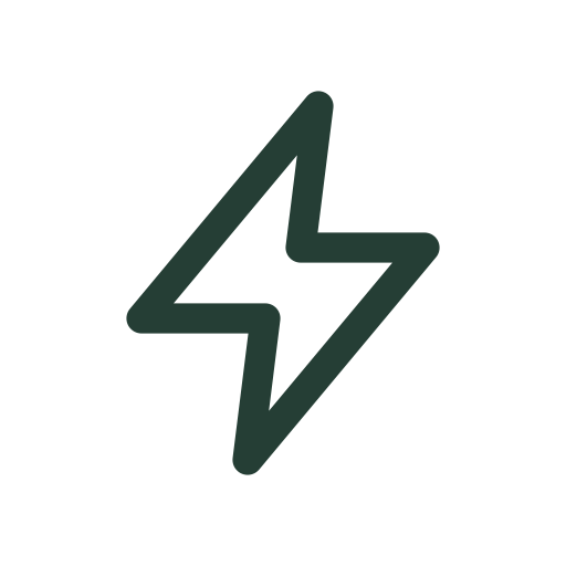 Un rayo nítido pulsa para destacar energía y acciones rápidas.