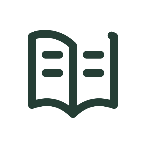 Un libro abierto se dibuja para lecturas, lecciones y documentación.