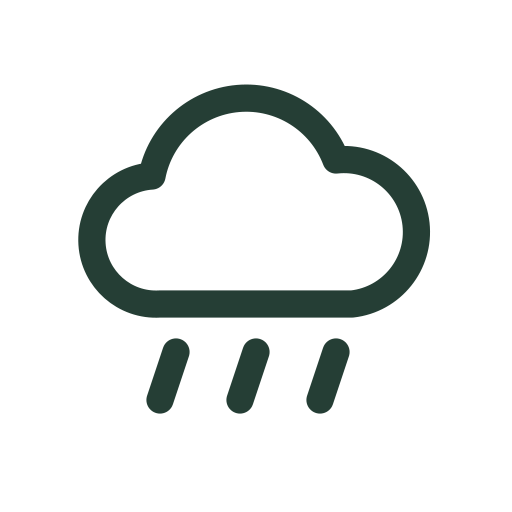 Eine Wolke und drei Regenstriche zeichnen sich für Regenvorhersagen und Wetteransichten.