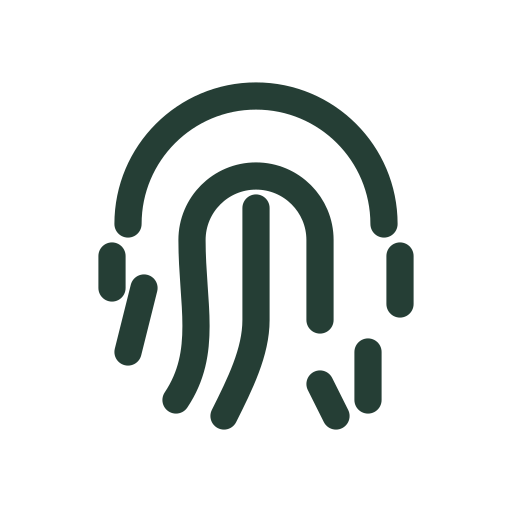 Curving fingerprint lines that draw into view for biometric sign-in and identity settings.