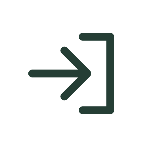 An inward arrow with a small nudge for sign-in and entering a workspace.