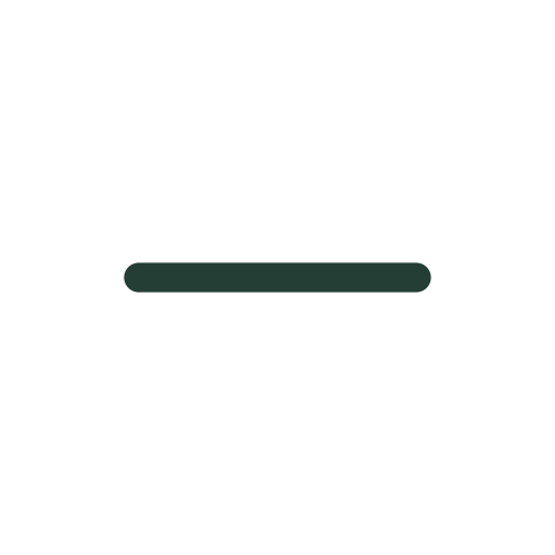 A single horizontal stroke that draws into place for decreasing a value.