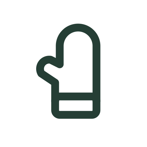 A rounded mitten with a folded cuff sways gently for cold-weather clothing and winter gear.