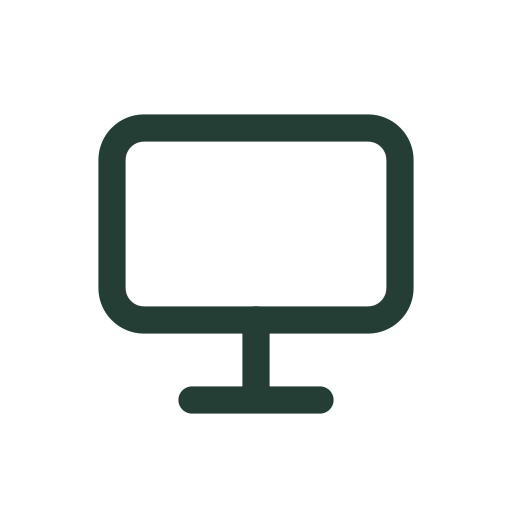 Ein Desktop-Monitor wird für Bildschirme, Arbeitsplätze und Anzeigeeinstellungen gezeichnet.