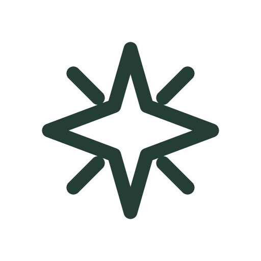 A bright eight-pointed Christmas star pulses softly above seasonal greetings and decorations.