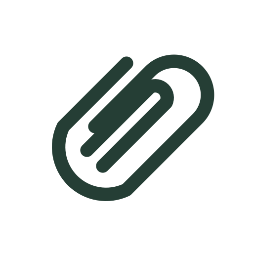 A gently swaying paperclip for file attachments and supporting documents.