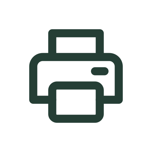 A lightly bouncing printer for print actions and physical document output.