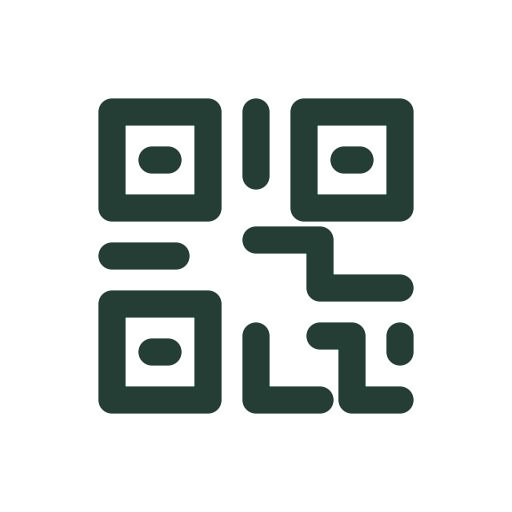 A stylized QR pattern that draws into view for scan-related navigation.
