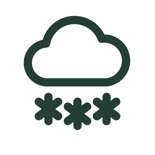 A winter cloud and three small snowflakes draw into view for snowfall forecasts and weather cards.