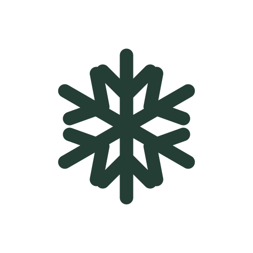A six-armed snowflake rotates gently for winter collections and seasonal weather interfaces.