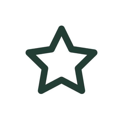 Una estrella de cinco puntas se dibuja para valoraciones, destacados y favoritos.