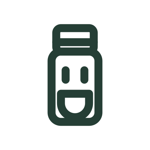 An insulated thermal flask with a screw cap and a steaming drink motif sways gently.